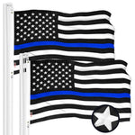 Load image into Gallery viewer, G128 2 Pack: Thin Blue Line Flag  20x30 In  ToughWeave Series Embroidered 300D Polyester  Duty and Honor Flag, Embroidered Design, Indoor/Outdoor, Brass Grommets