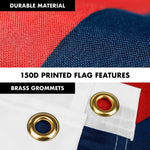 Load image into Gallery viewer, G128 Combo Pack: 5 Ft Tangle Free Aluminum Spinning Flagpole (Silver) &amp; Christian Flag 2x3 Ft, LiteWeave Pro Series Printed 150D Polyester  Pole with Flag Included