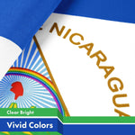 Load image into Gallery viewer, G128 Nicaragua Nicaraguan Flag  3x5 Ft  LiteWeave Pro Series Printed 150D Polyester  Country Flag, Indoor/Outdoor, Vibrant Colors, Brass Grommets, Thicker and More Durable Than 100D 75D Polyester
