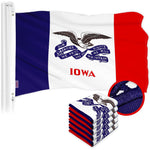 Load image into Gallery viewer, G128 5 Pack: Iowa IA Deluxe State Flag  3x5 Ft  ToughWeave Series Embroidered 300D Polyester  Embroidered Design, Indoor/Outdoor, Vibrant Colors, Brass Grommets