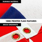 Load image into Gallery viewer, G128  6 Feet Tangle Free Spinning Flagpole (Black) United Kingdom Brass Grommets Printed 3x5 ft (Flag Included) Aluminum Flag Pole