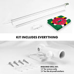 Load image into Gallery viewer, G128 Combo Pack: 6 Ft Tangle Free Aluminum Spinning Flagpole (Silver) &amp; Dominica Dominican Flag 3x5 Ft, LiteWeave Pro Series Printed 150D Polyester  Pole with Flag Included