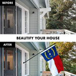 Load image into Gallery viewer, G128  6 Feet Tangle Free Spinning Flagpole (Black) North Carolina Flag Brass Grommets Embroidered 3x5 ft (Flag Included) Aluminum Flag Pole