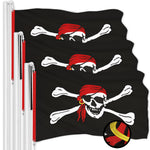Load image into Gallery viewer, G128 3 Pack: Pirate Jolly Roger Red Head Scarf Flag  2.5x4 Ft  ToughWeave Series Embroidered 300D Polyester  Novelty Flag, Embroidered Design, Indoor/Outdoor, Brass Grommets