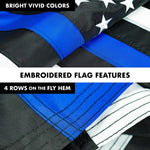 Load image into Gallery viewer, G128  6 Feet Tangle Free Spinning Flagpole (Black) Thin Blue Flag Brass Grommets Embroidered 3x5 ft (Flag Included) Aluminum Flag Pole