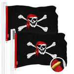 Load image into Gallery viewer, G128 2 Pack: Pirate Jolly Roger Red Head Scarf Flag  16x24 In  ToughWeave Series Embroidered 300D Polyester  Novelty Flag, Embroidered Design, Indoor/Outdoor, Brass Grommets