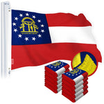 Load image into Gallery viewer, G128 10 Pack: Georgia GA State Flag  2x3 Ft  StormFlyer Series Embroidered 220GSM Spun Polyester  Embroidered Design, Indoor/Outdoor, Brass Grommets, Heavy Duty, All Weather