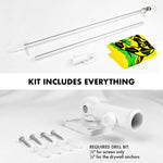 Load image into Gallery viewer, G128  6 Feet Tangle Free Spinning Flagpole (Silver) Gadsden Double Sided Brass Grommets Embroidered 3x5 ft (Flag Included) Aluminum Flag Pole
