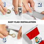 Load image into Gallery viewer, G128 Combo Pack: 6 Ft Tangle Free Aluminum Spinning Flagpole (Silver) &amp; Peru Peruvian Flag 3x5 Ft, Double ToughWeave Series Double Sided Embroidered 210D Polyester  Pole with Flag Included