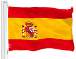 Load image into Gallery viewer, G128 Combo Pack: USA American Flag 3x5 Ft 150D Printed Stars &amp; Spain (Spainish) Flag 3x5 Ft 150D Printed