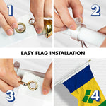 Load image into Gallery viewer, G128 Combo Pack: 6 Ft Tangle Free Aluminum Spinning Flagpole (White) &amp; Saint Vincent and the Grenadines Vincentian Flag  3x5 Ft LiteWeave Pro Series Printed 150D Polyester  Pole with Flag Included