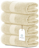 Load image into Gallery viewer, Luxury Bath Towels Set of 4 Large 700 GSM Cotton Ultra Soft 27x54 in Beige Color