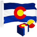 Load image into Gallery viewer, G128 5 Pack: Colorado CO State Flag  2x3 Ft  ToughWeave Series Embroidered 300D Polyester  Embroidered Design, Indoor/Outdoor, Brass Grommets