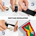 Load image into Gallery viewer, G128 Combo Pack: 6 Ft Tangle Free Aluminum Spinning Flagpole (Black) &amp; Grenada Grenadian Flag 3x5 Ft, LiteWeave Pro Series Printed 150D Polyester  Pole with Flag Included