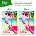 Load image into Gallery viewer, G128 Combo Pack: Garden Flag Stand Black 36 in x 16 in &amp; Garden Flag Summer Decoration Peace Sign Flamingo 12x18 DoubleSided Blockout Fabric
