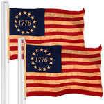 Load image into Gallery viewer, G128 2 Pack: Betsy Ross 1776 TeaStained Flag  3x5 Ft  LiteWeave Pro Series Printed 300D Polyester  Historical Flag, Vibrant Colors, Brass Grommets, Thicker and More Durable Than 100D 75D Polyester