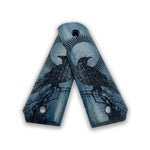 Load image into Gallery viewer, 1911 Raven Series 1911 Wooden Pistol Grips Ambi Safety Cut Blue Raven for 1911