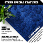 Load image into Gallery viewer, Home Entrance Blue Leaves Door Mat Deluxe 17x29.5 in Absorbent Natural Rubber