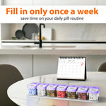 Load image into Gallery viewer, Extra Large Pill Organizer Purple white 2 Times A Day Big Pill Box 7 Day Am Pm