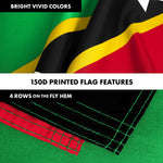 Load image into Gallery viewer, G128 Combo Pack: 6 Ft Tangle Free Aluminum Spinning Flagpole (White) &amp; Saint Kitts and Nevis Flag 3x5 Ft, LiteWeave Pro Series Printed 150D Polyester  Pole with Flag Included