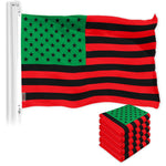 Load image into Gallery viewer, G128 5 Pack: Afro American Black Liberation BLM Flag  3x5 Ft  LiteWeave Pro Series Printed 150D Poly  Indoor/Outdoor, Vibrant Color, Brass Grommets, Thicker and More Durable Than 100D Polyester