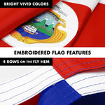 Load image into Gallery viewer, G128 Combo Pack: 6 Ft Tangle Free Aluminum Spinning Flagpole (White) &amp; Costa Rica Costa Rican Flag 3x5 Ft, ToughWeave Series Embroidered 300D Polyester  Pole with Flag Included