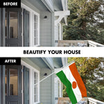 Load image into Gallery viewer, G128 Combo Pack: 6 Ft Tangle Free Aluminum Spinning Flagpole (White) &amp; Niger Nigerien Flag  3x5 Ft LiteWeave Pro Series Printed 150D Polyester  Pole with Flag Included
