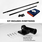 Load image into Gallery viewer, G128 Combo Pack: 6 Ft Tangle Free Aluminum Spinning Flagpole (Black) &amp; Mississippi 2020 MS State Flag 3x5 Ft, ToughWeave Series Embroidered 300D Polyester  Pole with Flag Included