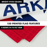 Load image into Gallery viewer, G128 Combo Pack: 6 Feet Tangle Free Spinning Flagpole (White) Arkansas AR State Flag 3x5 ft Printed 150D Brass Grommets (Flag Included) Aluminum Flag Pole