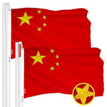 Load image into Gallery viewer, China Chinese Flag 3x5 Ft 2Pack Embroidered Polyester By G128