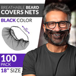 Load image into Gallery viewer, Black Disposable Beard Nets for Men Food Service 18 Inch Pack of 100 Nylon Disposable Beard Covers Nets for Cooking. Kitchen Beard Guard for Restaurant. Beard Cover Protector