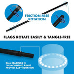 Load image into Gallery viewer, G128 Combo Pack: 5 Ft Tangle Free Aluminum Spinning Flagpole (Black) &amp; South Carolina SC State Flag 2.5x4 Ft, ToughWeave Series Embroidered 300D Polyester  Pole with Flag Included