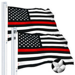 Load image into Gallery viewer, Thin Red Line Flag 3x5 Ft 2Pack Embroidered Spun Polyester By G128