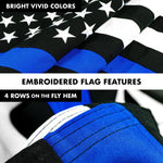 Load image into Gallery viewer, G128  6 Feet Tangle Free Spinning Flagpole (Black) Thin Blue Line Flag Brass Grommets Spun Polyester 3x5 ft (Flag Included) Aluminum Flag Pole