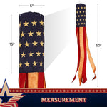 Load image into Gallery viewer, G128 5 Pack: American USA TeaStained Windsock  60 Inch  Embroidered 420D Polyester  Patriotic Decor, Embroidered Design, Indoor/Outdoor, Brass Grommets