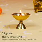 Load image into Gallery viewer, Handcrafted Paro Pyali 2.2 Inch Brass Diya for Pooja Premium Brass Gold Finish Oil Diya Lamp for Home Temple &amp; Festivals Rust Resistant Diwali Puja Decorations for Home