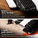 Load image into Gallery viewer, G128 Combo Pack: Garden Flag Stand Black 36 in x 16 in &amp; Garden Flag Halloween Decoration Trick or Treat Bats and Black and White Stripes 12x18 DoubleSided Burlap Fabric