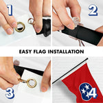 Load image into Gallery viewer, G128 Combo Pack: 6 Ft Tangle Free Spinning Flagpole (Black) &amp; Tennessee Flag 3x5 Ft Embroidered 220GSM Spun Polyester, Brass Grommets (Flag Included) Aluminum Flag Pole