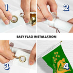 Load image into Gallery viewer, G128 Combo Pack: 6 Ft Tangle Free Spinning Flagpole (White) &amp; Erin Go Bragh Flag 3x5 Ft Printed 150D Polyester, Brass Grommets (Flag Included) Aluminum Flag Pole