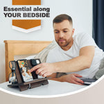 Load image into Gallery viewer, Wood Phone Docking Station Wallet Stand Watch Organizer Minimalist Style for Men