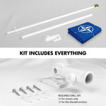 Load image into Gallery viewer, G128 Combo Pack: 6 Ft Tangle Free Aluminum Spinning Flagpole (White) &amp; North Atlantic Treaty Org NATO Flag 3x5 Ft, LiteWeave Pro Series Printed 150D Polyester  Pole with Flag Included