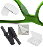 Load image into Gallery viewer, Eyeglass Nose Pads   Stop Glasses from Sliding   6 Pairs Adhesive Sunglass Nose Bridge 0.5mm x 7mm x 16mm   Glasses Accessories (Clear Pads &amp; Dark Glasses Strap)