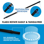 Load image into Gallery viewer, G128 Combo Pack: 6 Ft Tangle Free Aluminum Spinning Flagpole (Black) &amp; Michigan MI State Flag 3x5 Ft, ToughWeave Series Embroidered 300D Polyester  Pole with Flag Included