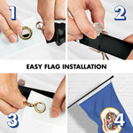 Load image into Gallery viewer, G128 Combo Pack: 6 Ft Tangle Free Spinning Flagpole (Black) &amp; Minnesota Flag 3x5 Ft Printed 150D Polyester, Brass Grommets (Flag Included) Aluminum Flag Pole