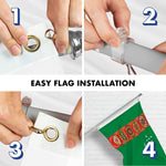 Load image into Gallery viewer, G128 Combo Pack: 6 Ft Tangle Free Spinning Flagpole (Silver) &amp; Turkmenistan Flag 3x5 Ft Printed 150D Polyester, Brass Grommets (Flag Included) Aluminum Flag Pole