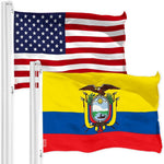 Load image into Gallery viewer, G128 Combo Pack: American USA Flag 3x5 Ft &amp; Ecuador Flag 3x5 Ft, Both Printed 150D Polyester, Indoor/Outdoor, Brass Grommets