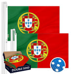 Load image into Gallery viewer, Portugal Portuguese Flag 3x5 Ft 2Pack Doublesided Embroidered Polyester By G128