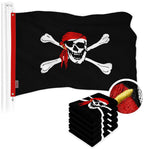 Load image into Gallery viewer, G128 5 Pack: Pirate Jolly Roger Red Head Scarf Flag  20x30 In  ToughWeave Series Embroidered 300D Polyester  Novelty Flag, Embroidered Design, Indoor/Outdoor, Brass Grommets