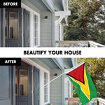 Load image into Gallery viewer, Combo Pack 6 Ft Tangle Free Aluminum Spinning Flagpole White Guyana Guyanese