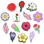 Load image into Gallery viewer, Flower Croc Charms 14PCS Floral Shoe Charms for Croc Lavender Rose Lily Daisy